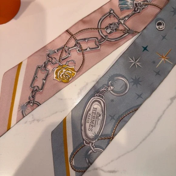 Hermes C'est la Fete Twilly in Pink & Blue Scarf - Picture 3 of 7